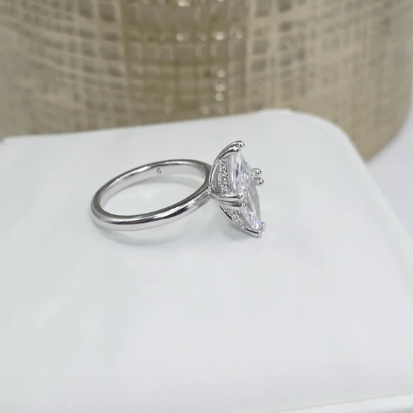 4CWT Moissanite 8-prong marquise cut set in solid S925 sterling silver. - Picture 10 of 11